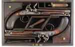 Appraisal: CASED PAIR OF BAYLEY FLINTLOCK TRAVELER S PISTOLS NSN Cal