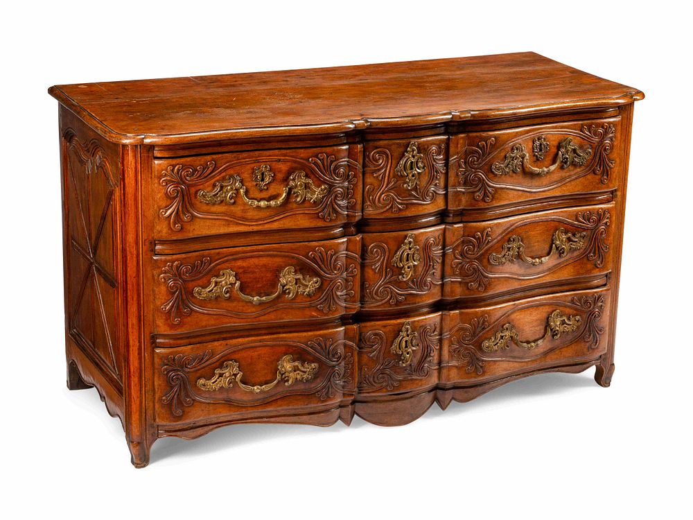 Appraisal: A Louis XV Provincial Carved Walnut Commode A Louis XV