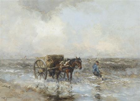 Appraisal: WILLEM GEORGE FREDERICK JANSEN DUTCH - A SHRIMP FISHERMAN AND