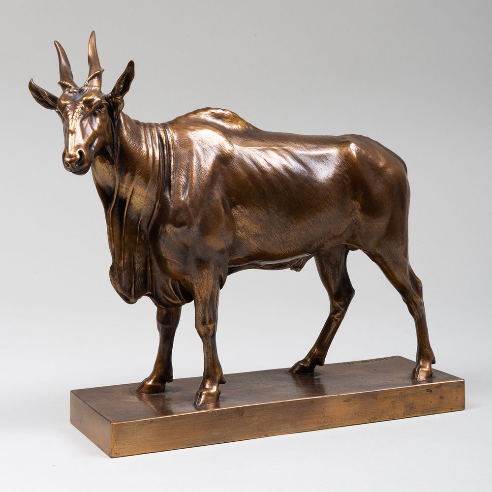 Appraisal: Julius Heinrich Haehnel - Model of a Yak Bronze inscribed