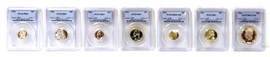 Appraisal: COINS Seven PCGS proof slabbed coins c in c in