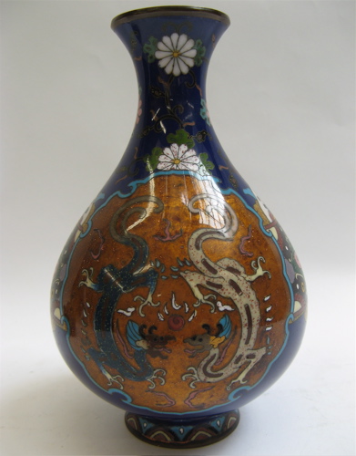 Appraisal: A CHINESE CLOISONNE ENAMEL VASE jar-shape on round pedestal base