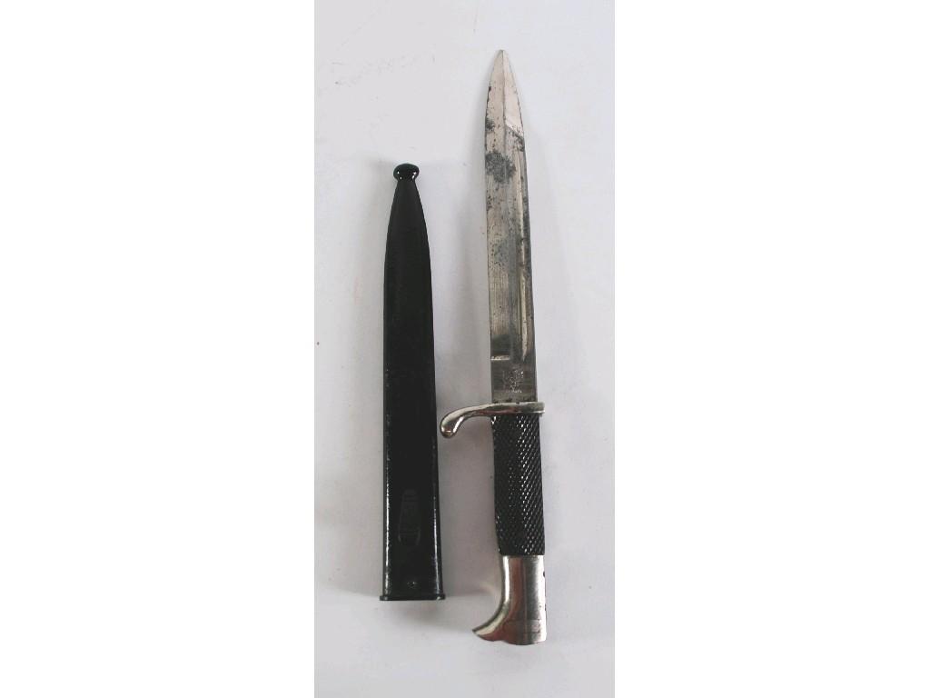 Appraisal: NAZI GERMANY OFFICERS BAYONET having fullered single edge black with