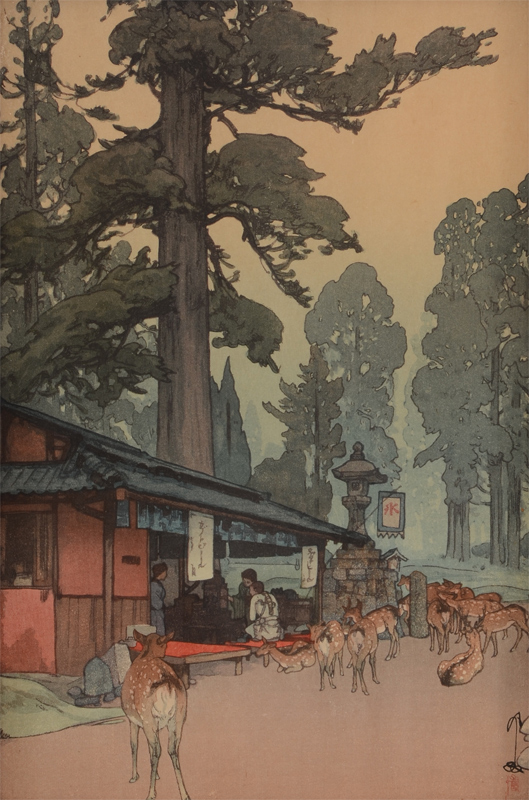 Appraisal: HIROSHI YOSHIDA WOODBLOCK ''Way to Kasuga Shrine'' sight size ''