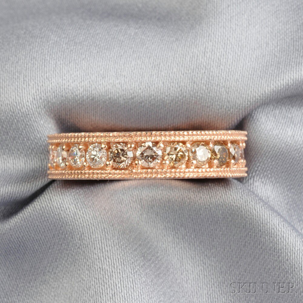 Appraisal: kt Rose Gold Diamond and Colored Diamond Band set with