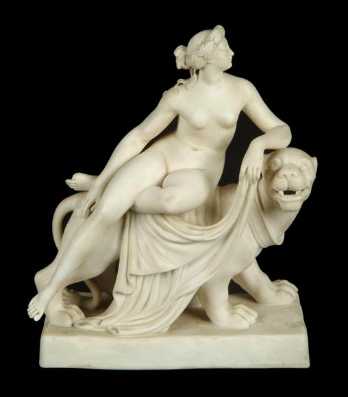 Appraisal: A Minton parian group of Ariadne and panther typically modelled