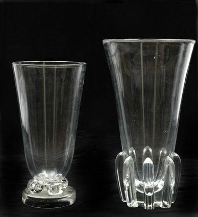 Appraisal: Steuben Glass Vase and a Modern Glass Vase Steuben vase