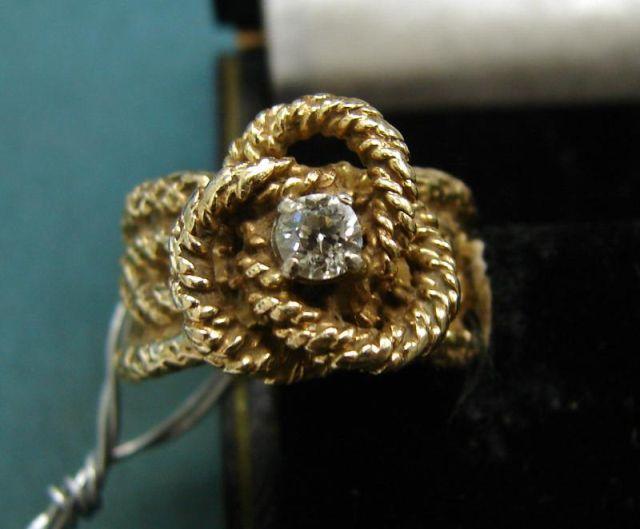 Appraisal: K Gold and Diamond Ring Stone size carat From a