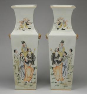 Appraisal: Large Chinese 'Eight Immortal' vases inscribed Pair of large Chinese