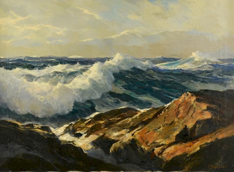 Appraisal: Frank Ferruzza Oil on Canvas Seascape Frank Ferruzza New Jersey