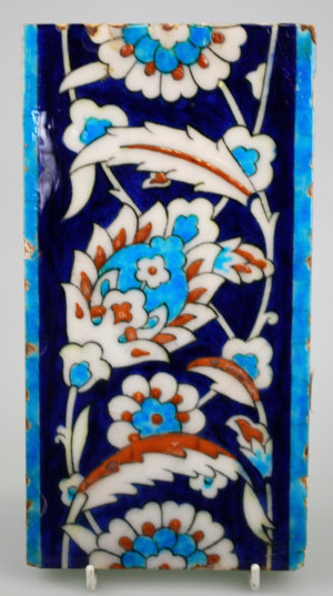 Appraisal: Islamic ceramic tile with traditional floral decoration x cm