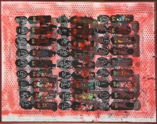 Appraisal: MONCEAUX Morgan Mixed Media Lower Level of a Slave Ship