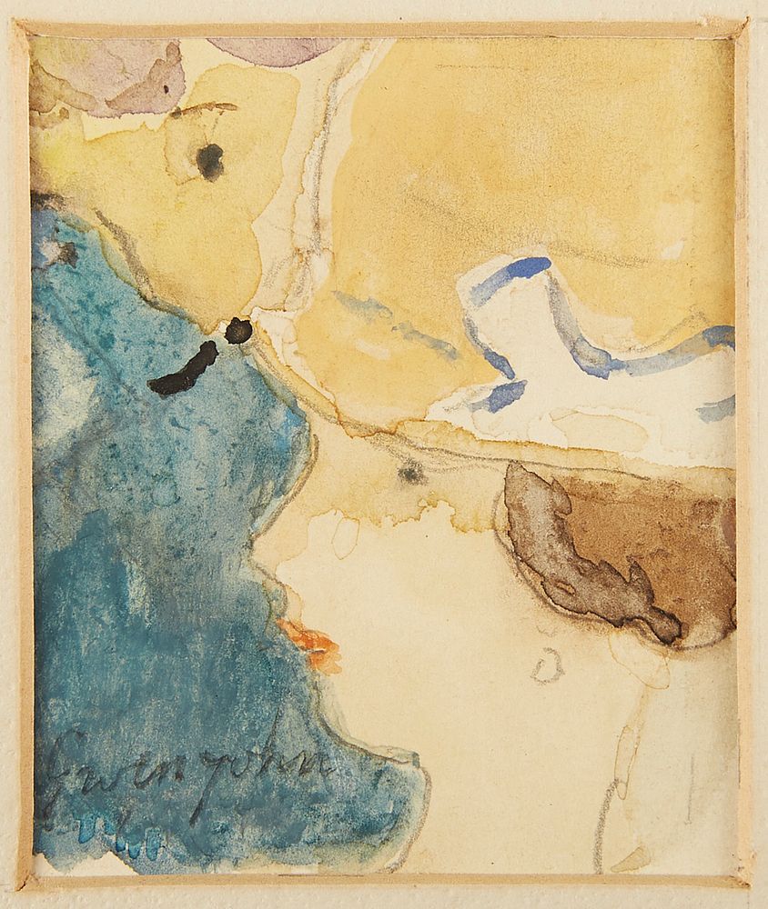 Appraisal: Gwen John Profile of Lady in Yellow Hat Watercolor and