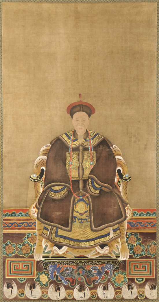 Appraisal: Chinese School th Century Ancestral Portrait of an Enthroned Official