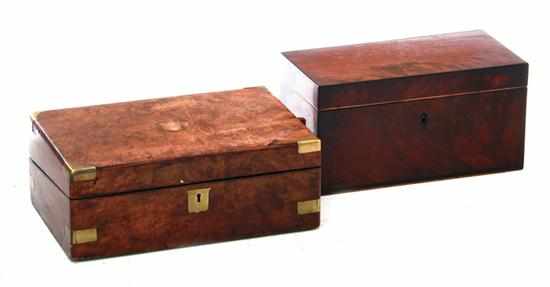 Appraisal: English mahogany Regency tea caddy rectangular top over conforming case