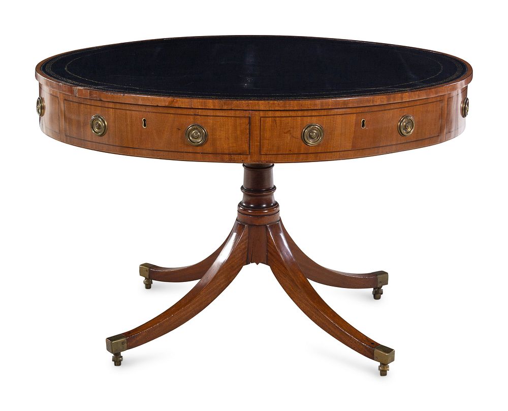 Appraisal: A Regency Mahogany Oval Drum Table A Regency Mahogany Oval