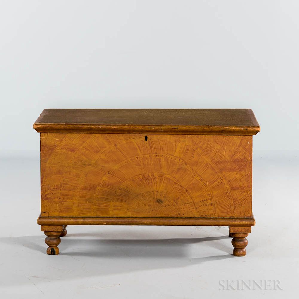 Appraisal: Small Paint-decorated Six-board Chest Small Paint-decorated Six-board Chest Pennsylvania early