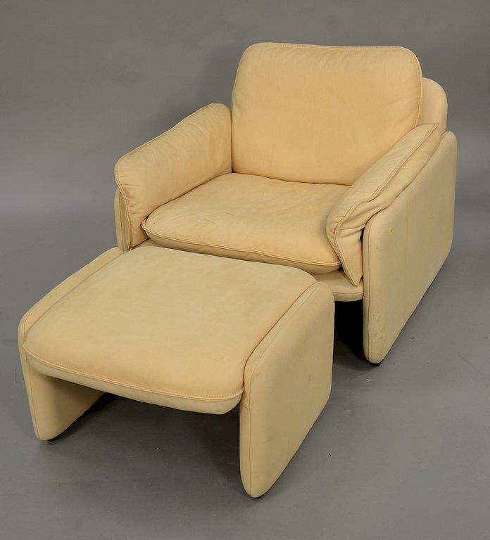 Appraisal: DeSede Turner LTD leather chair and ottoman ht in wd