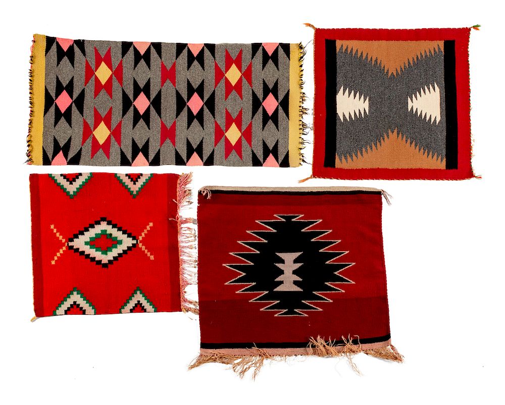 Appraisal: Navajo Germantown Samplers Group of Four largest x inches Navajo