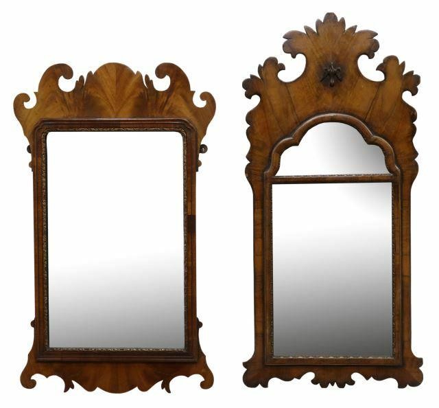 Appraisal: lot of English Georgian style mahogany wall mirrors mid th