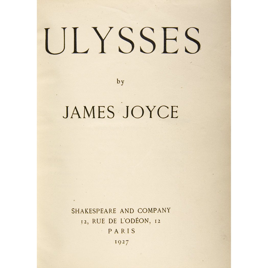 Appraisal: JOYCE JAMES Ulysses Paris Shakespeare Company But actually New York