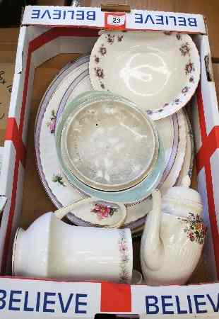 Appraisal: Tray comprising Royal Albert Prairie Rose Wedgwood Amherst Wedgwood Lilac