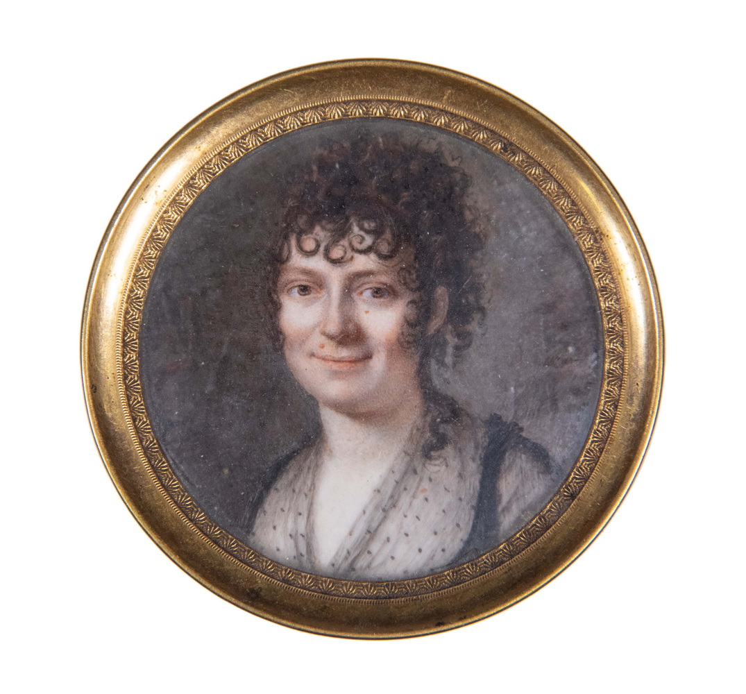 Appraisal: MINIATURE PORTRAIT OF FRENCH WOMAN CIRCA - Surprisingly Animated Bust