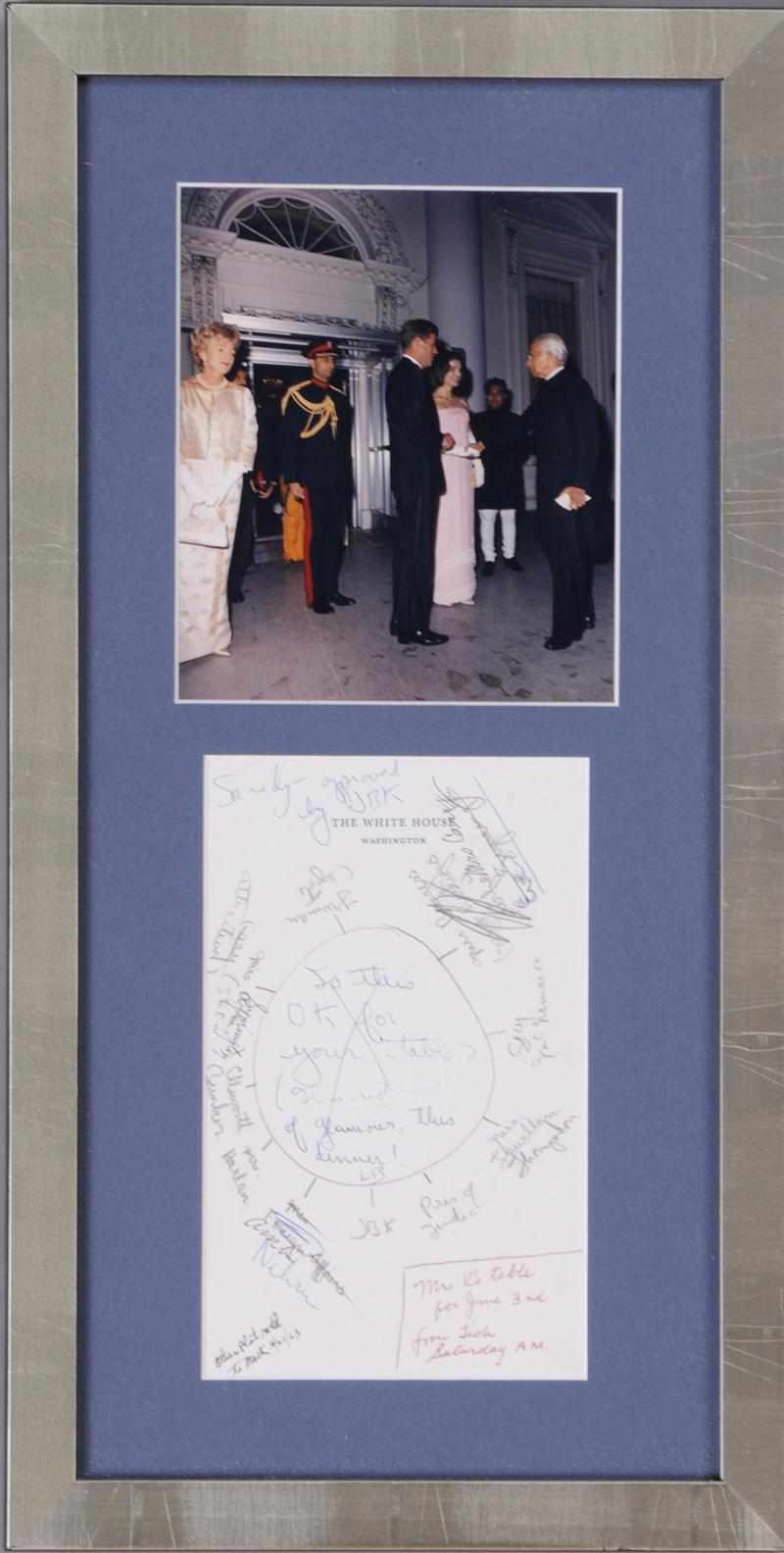 Appraisal: FRAMED PICTURE OF PRESIDENT AND MRS KENNEDY AT A WHITE