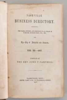 Appraisal: Nashville Business Directory Campbell John P NASHVILLE BUSINESS DIRECTORY Containing