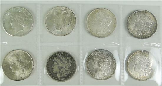 Appraisal: Silver Dollar Lot Better dates or grades Includes Morgan dollars