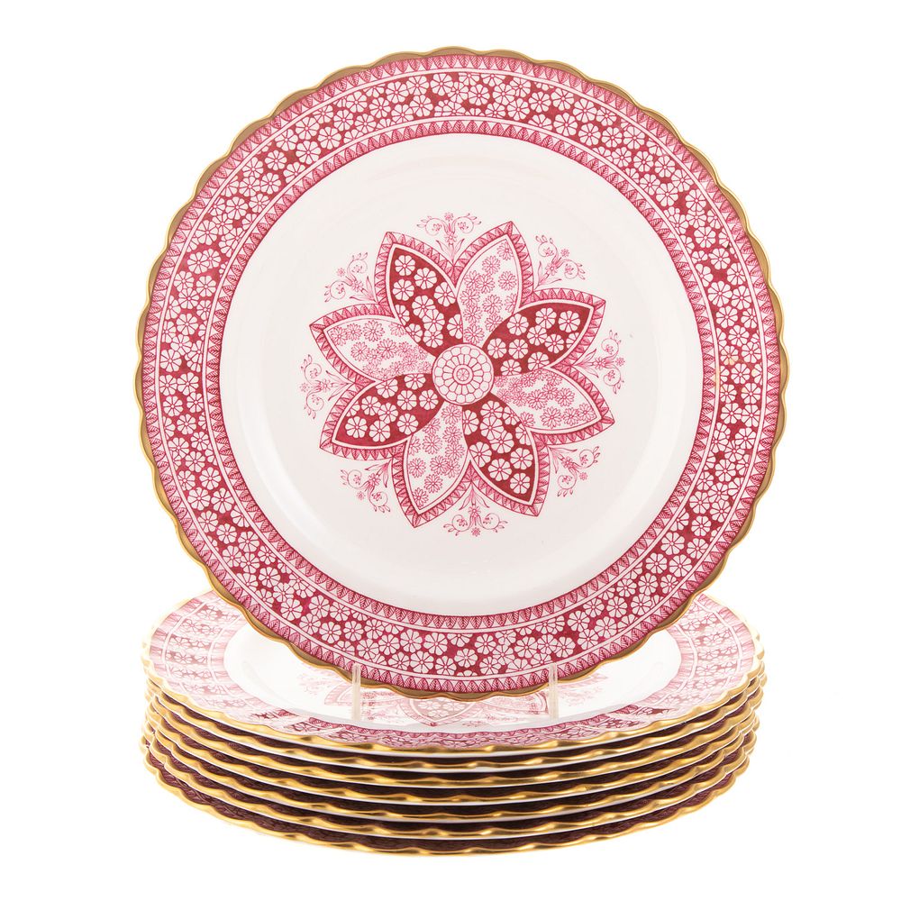 Appraisal: Eight Spode's Primrose China Dinner Plates in Diam Condition Fine