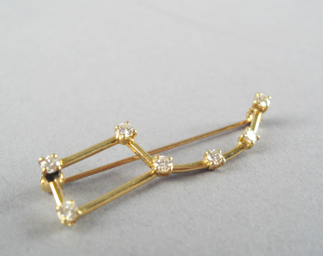 Appraisal: A Gold and Diamond Big Dipper Brooch K tested yellow