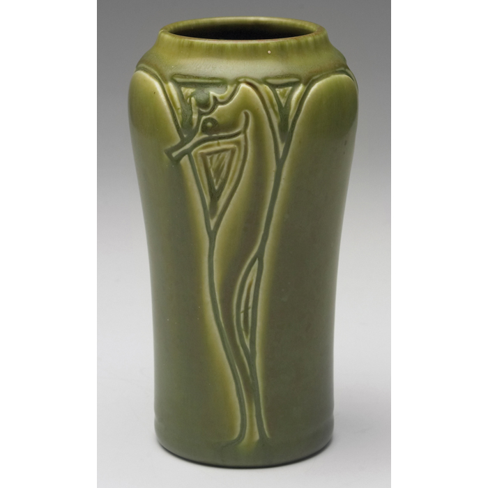 Appraisal: Rookwood vase sea horse designs under a green matte glaze