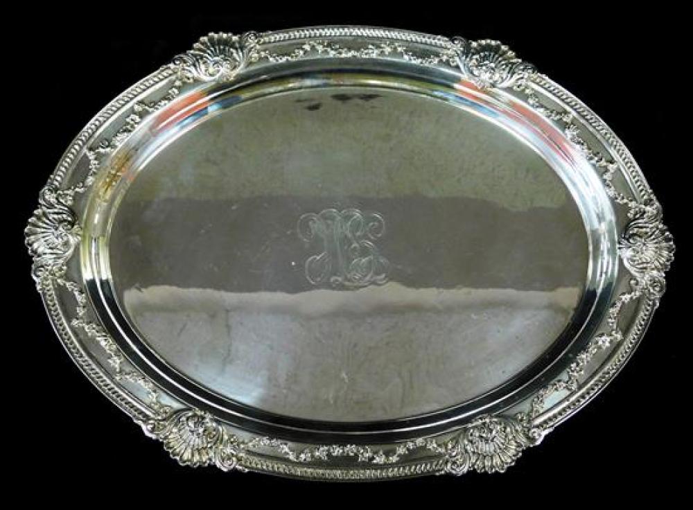 Appraisal: SILVER Shreve Crump and Low Co marked sterling tray monogrammed