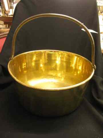 Appraisal: Victorian Brass Bucket or Pail iron handle '' diameter