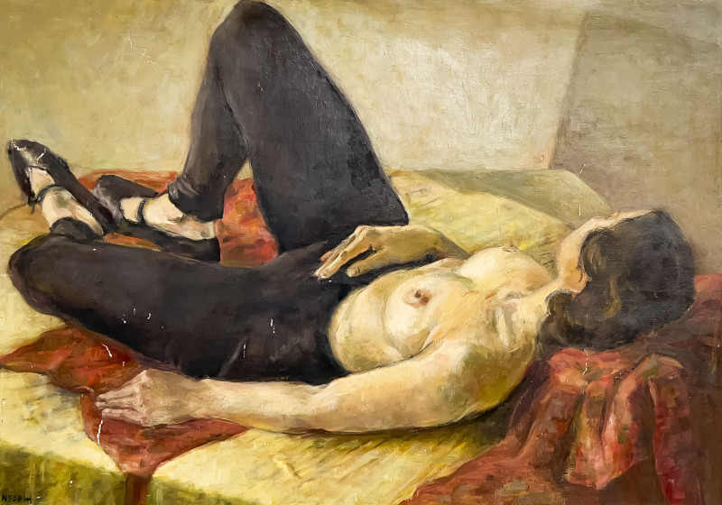 Appraisal: Lowell NesbittAmerican - Untitled Figure on a Bed oil on