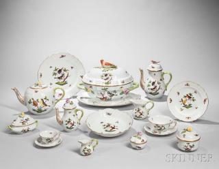 Appraisal: Extensive Herend Porcelain Rothschild Bird Pattern Luncheon Service Extensive Herend