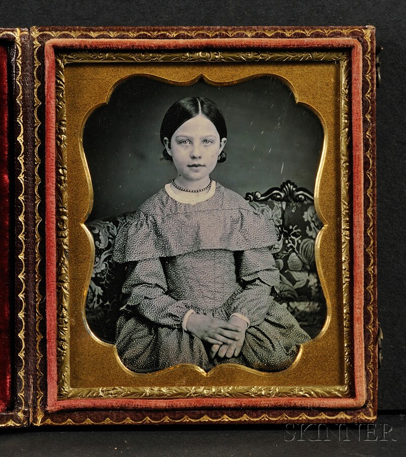 Appraisal: Sixth Plate Daguerreotype Portrait of a Young Girl in original