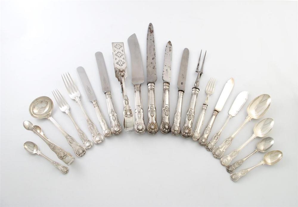 Appraisal: An extensive matched Victorian silver Kings pattern canteen