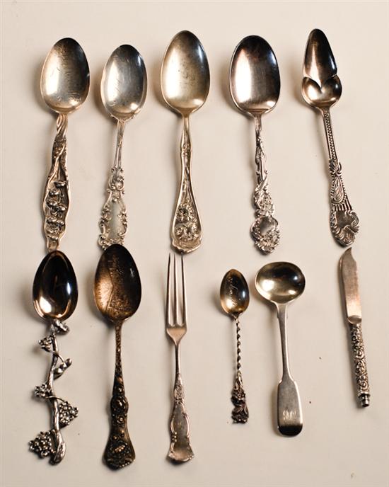 Appraisal: Twelve Pieces of Sterling Flatware and Souvenir Items Cleveland OH