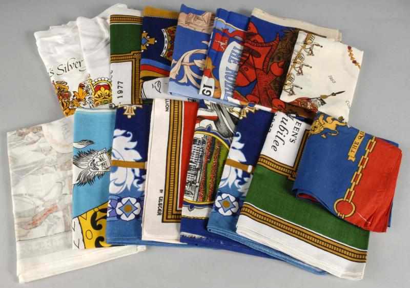 Appraisal: Lot of English Coronation Textiles Description Depicting Coronation events including