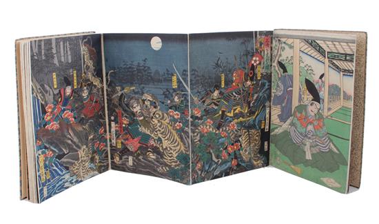 Appraisal: Japanese woodblock folding book depicting the conquest of Korea Edo