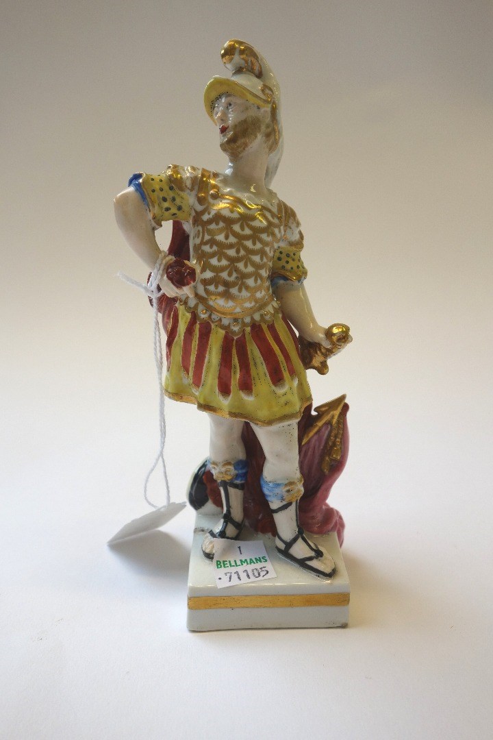 Appraisal: A Derby porcelain figure of Mars circa - modelled standing