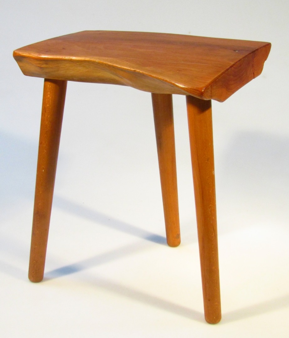 Appraisal: A modern stripped pine and beech stool with Inglesants labelled