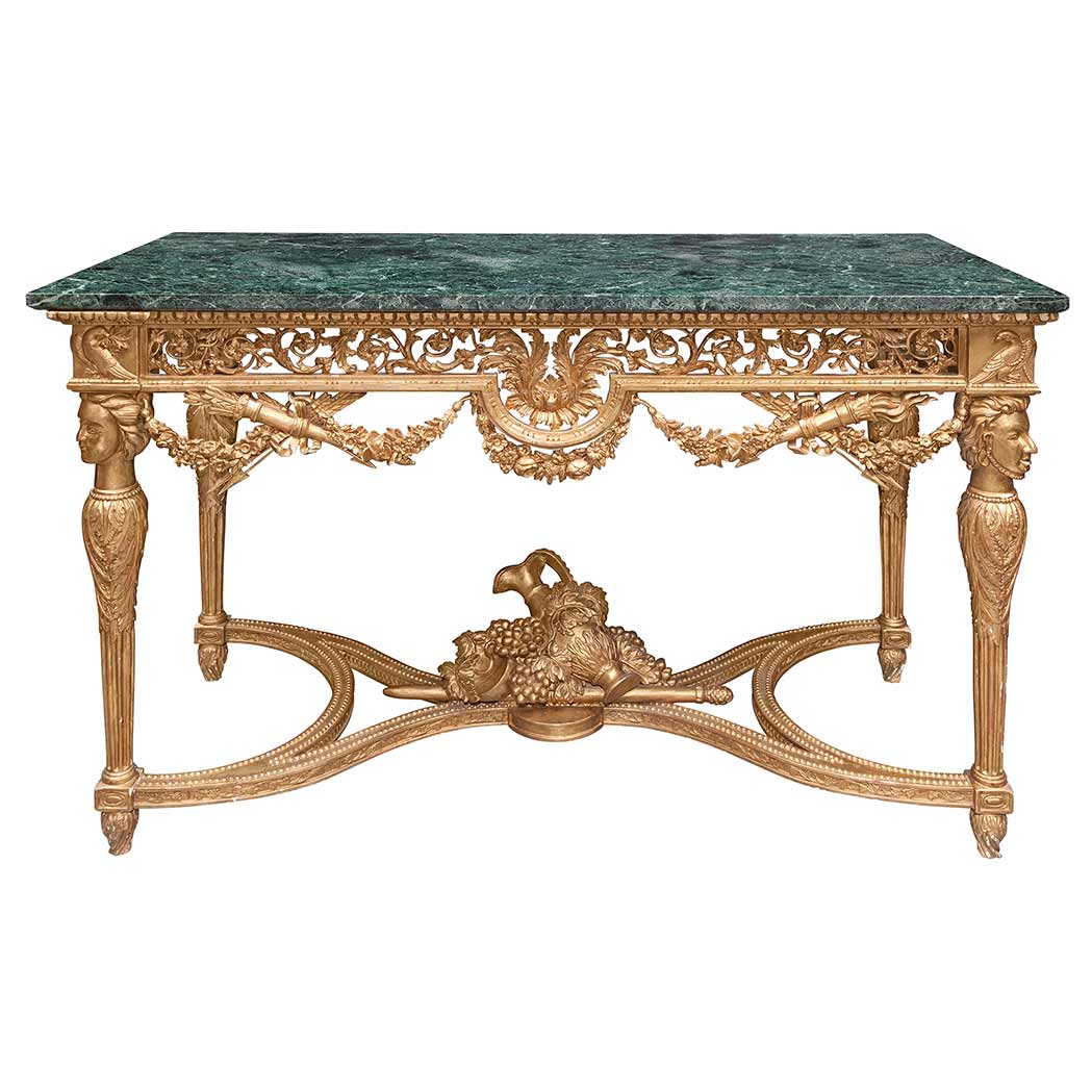 Appraisal: Lous XVI Style Giltwood Console Second half of the th