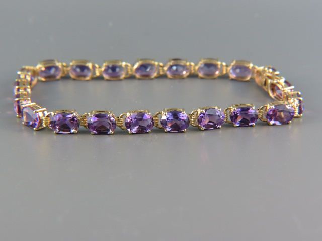 Appraisal: Amethyst Bracelet oval gems weighing over carats rich color k