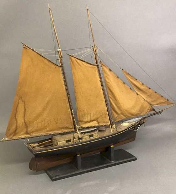 Appraisal: Wood Painted Model of the Coastal Schooner Mary Wood painted