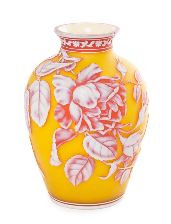 Appraisal: Sale Lot An English Cameo Glass Vase attributed to Webb