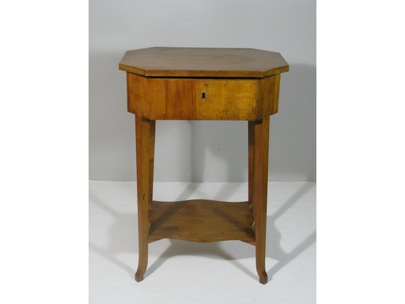 Appraisal: Sewing Stand American th c maple octagonal top and case