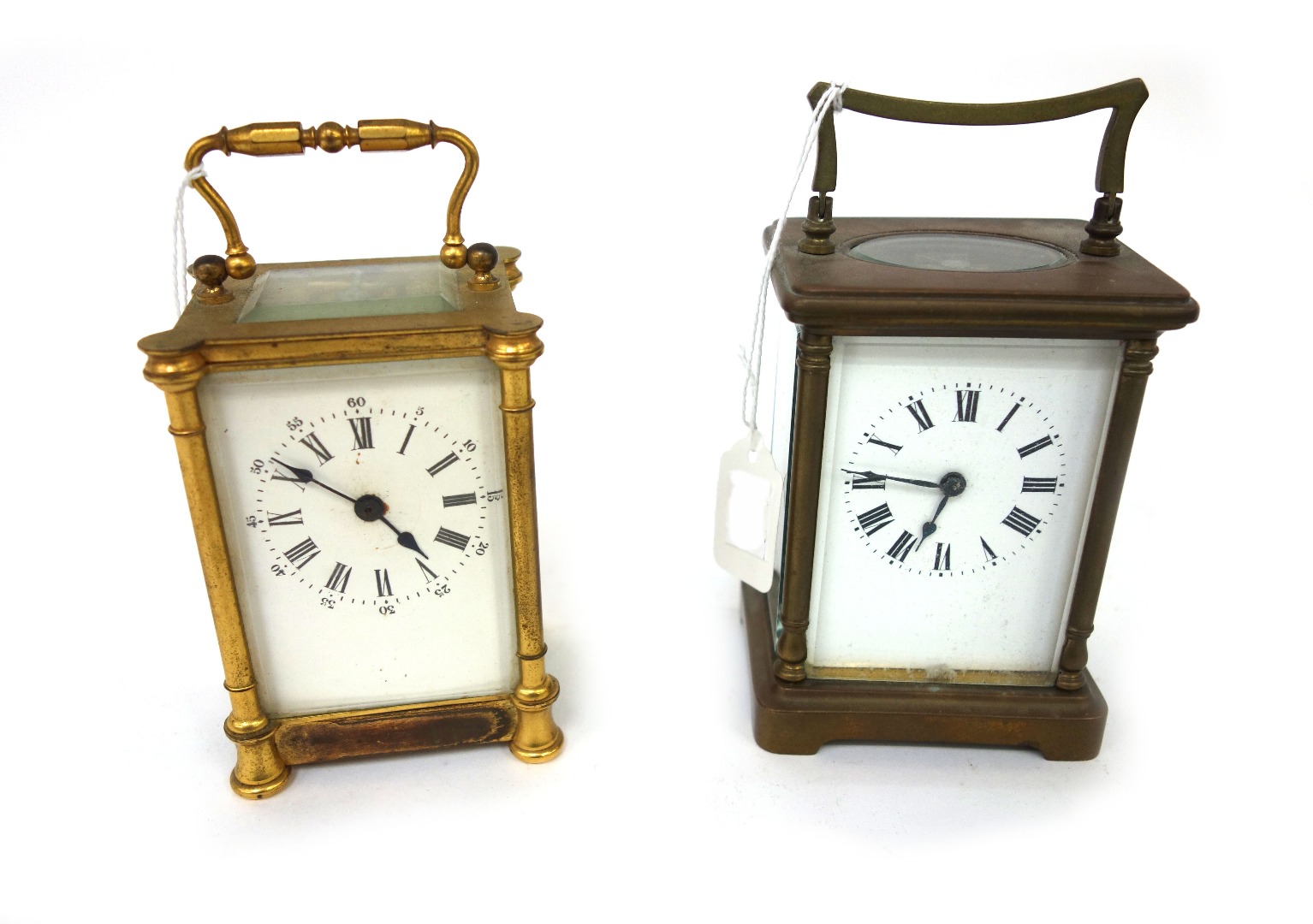 Appraisal: A French brass cased carriage timepiece circa with lever platform